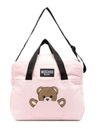 Borsa fasciatoio per neonata Moschino Kids rosa con toppa sul davanti MUX062LCA93 50209 MOSCHINO KIDS 
