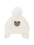 Cappello per neonati Moschino Kids bianco con ricamo Teddy Bear MUX064LHE66 10063 MOSCHINO KIDS 