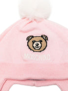 Cappellino per neonata Moschino Kids rosa con dettaglio pompon MUX064LHE66 50209 MOSCHINO KIDS 