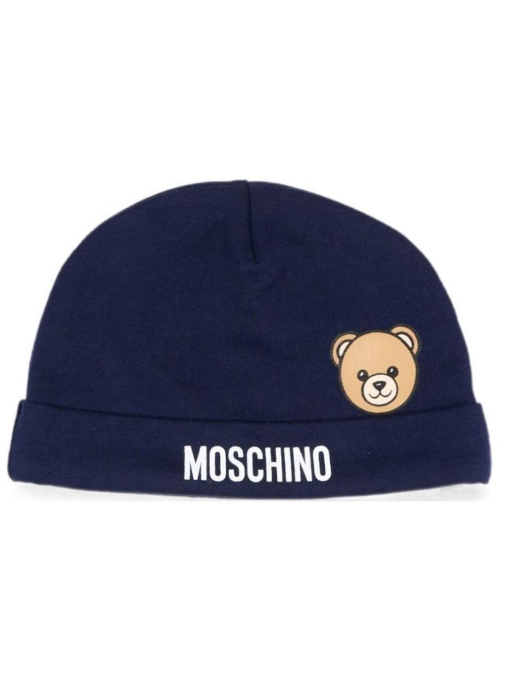 Cappellino per neonati Moschino Kids blu con motivo Teddy Bear MUX066LCA40 40016 MOSCHINO KIDS 