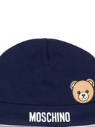 Cappellino per neonati Moschino Kids blu con motivo Teddy Bear MUX066LCA40 40016 MOSCHINO KIDS 