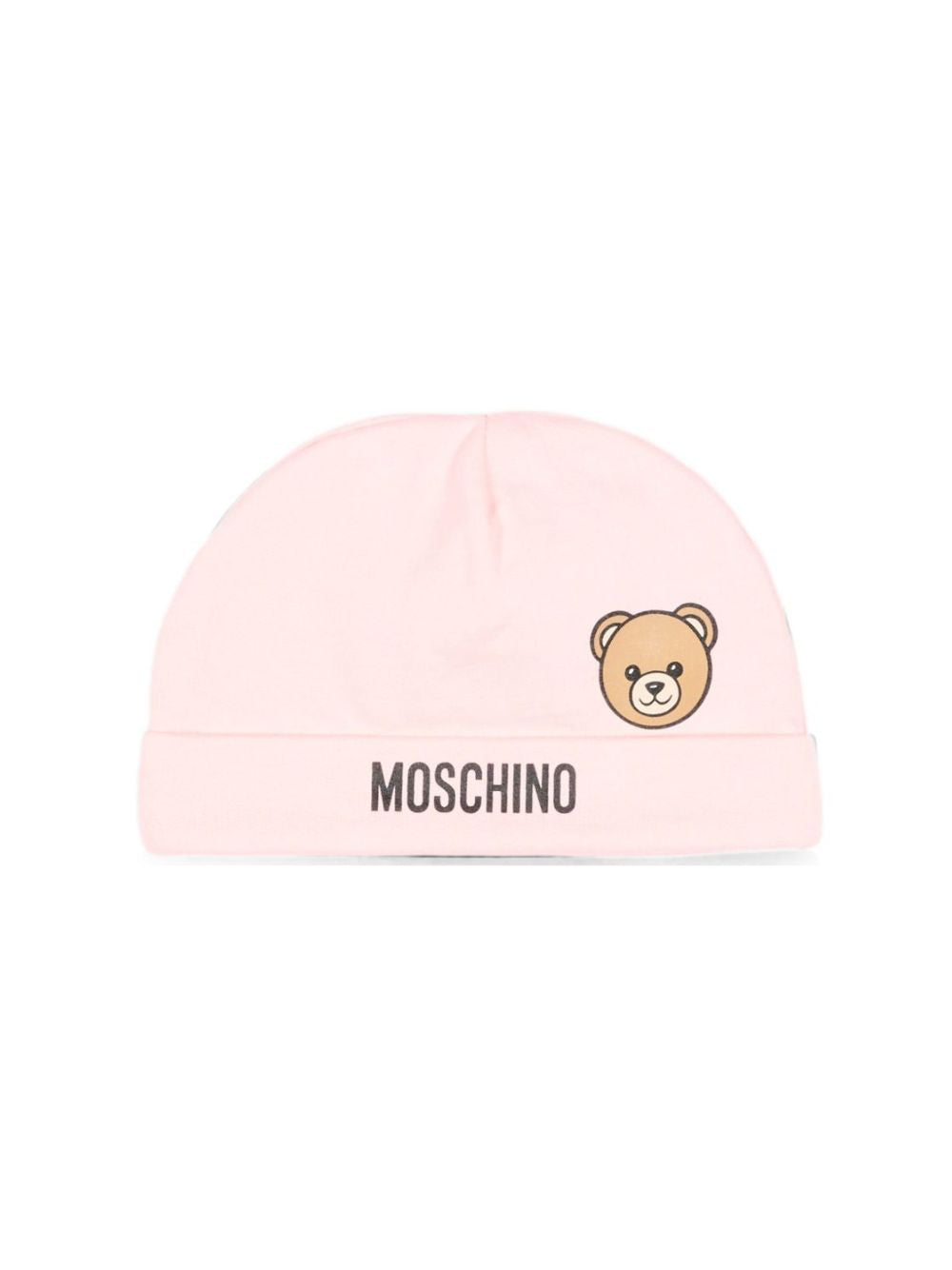 Berretto per neonata Moschino Kids rosa con dettaglio Teddy Bear MUX066LCA40 50209 MOSCHINO KIDS 