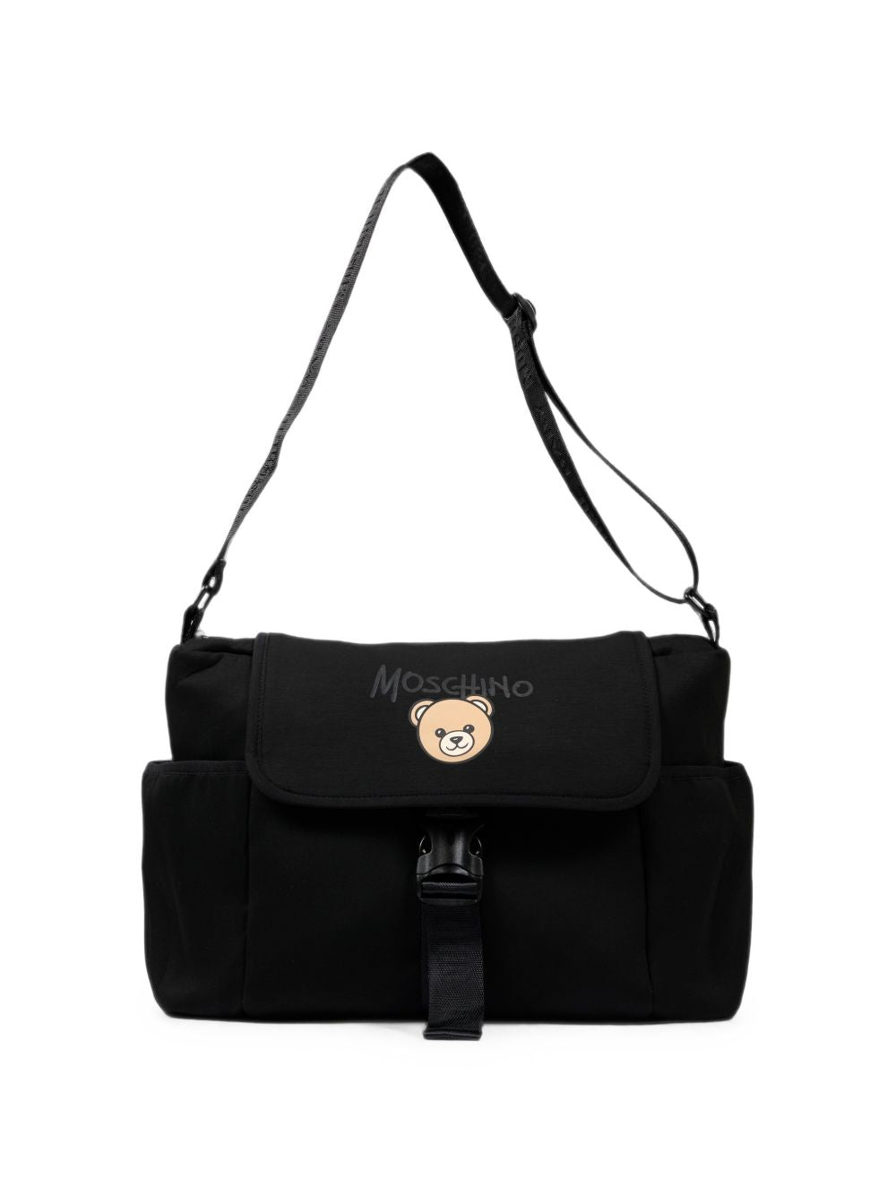 Borsa fasciatoio per neonati Moschino Kids nera con stampa orsetto sul davanti MUX069LDA32 60100 MOSCHINO KIDS 