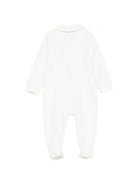 Tutina per neonati Moschino Kids bianca con motivo orsetto ricamato sul davanti MUY09DLCA40 10063 MOSCHINO KIDS 