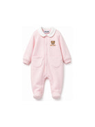 Tutina per neonata Moschino Kids rosa con motivo orsetto ricamato sul davanti MUY09DLCA40 50209 MOSCHINO KIDS 