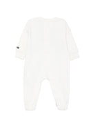 Tutina per neonati Moschino Kids bianca con toppa a forma di orsetto MUY09HLCA93 10063 MOSCHINO KIDS 