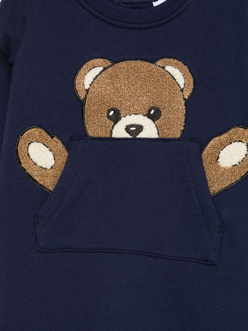 Tutina per neonato Moschino Kids blu con teddy bear ricamato sul davanti MUY09HLCA93 40016 MOSCHINO KIDS 