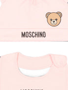 Set berretto e bavaglino per neonata Moschino Kids rosa con motivo Teddy Bear MUY09NLCA40 50209 MOSCHINO KIDS 