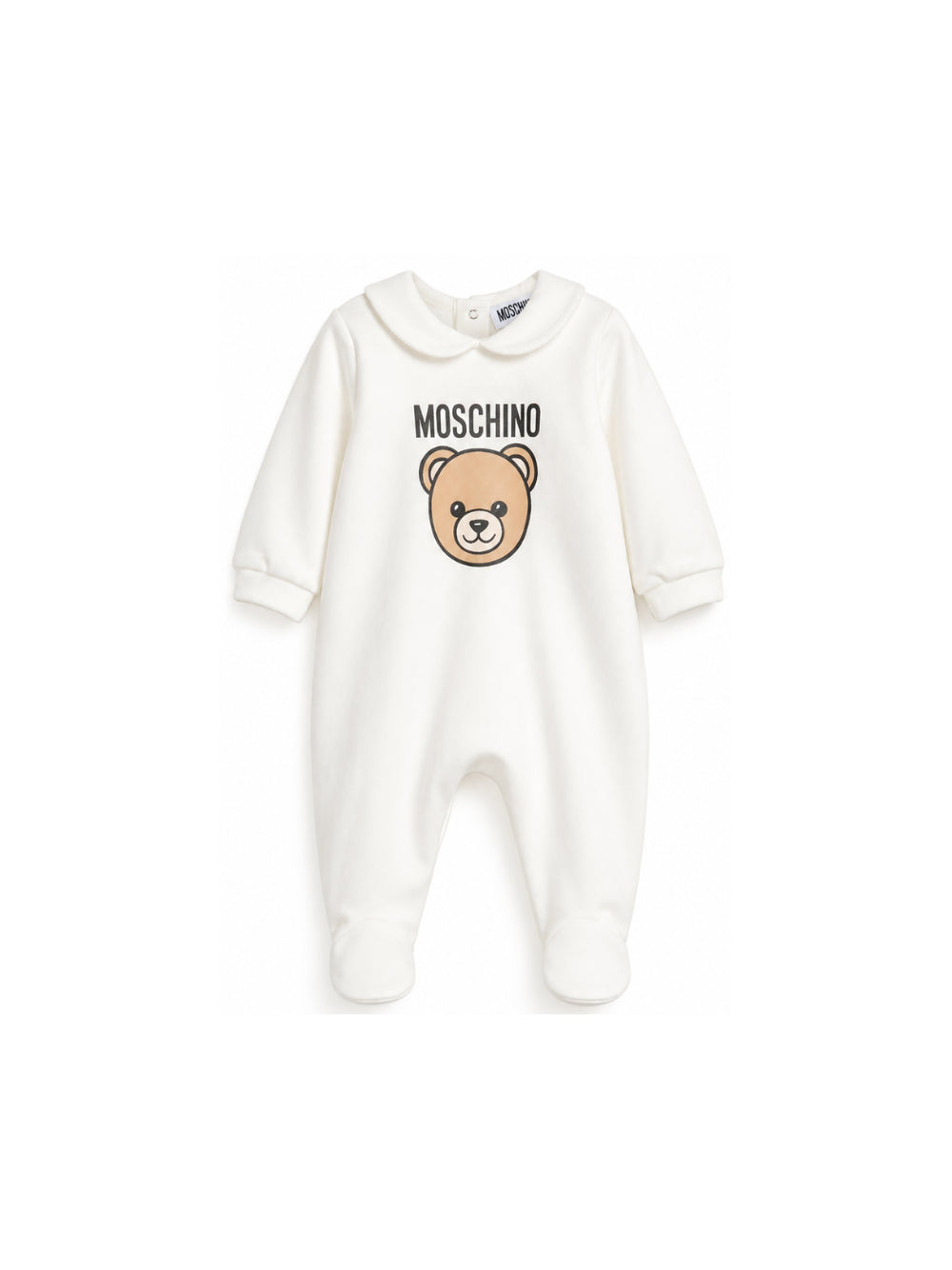 Tutina per neonati Moschino Kids bianca con motivo Teddy Bear MUY09OLCA40 10063 MOSCHINO KIDS 