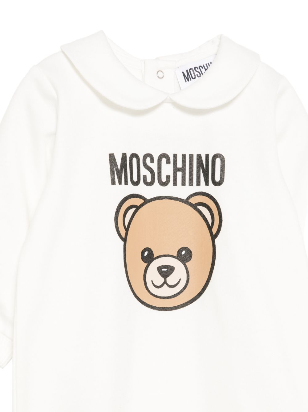 Tutina per neonati Moschino Kids bianca con motivo Teddy Bear MUY09OLCA40 10063 MOSCHINO KIDS 