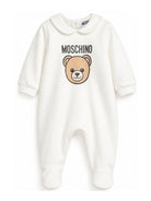 Tutina per neonati Moschino Kids bianca con motivo Teddy Bear MUY09OLCA40 10063 MOSCHINO KIDS 