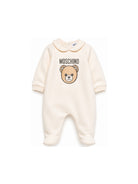 Tutina per neonati Moschino Kids beige con motivo Teddy Bear MUY09OLCA40 20404 MOSCHINO KIDS 