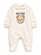 Tutina per neonati Moschino Kids beige con motivo Teddy Bear MUY09OLCA40 20404 MOSCHINO KIDS 