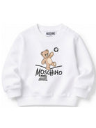 Felpa per neonati Moschino Kids bianca con stampa Teddy Bear MVF060LCA83 10101 MOSCHINO KIDS 