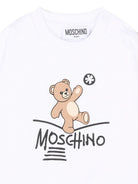 Felpa per neonati Moschino Kids bianca con stampa Teddy Bear MVF060LCA83 10101 MOSCHINO KIDS 