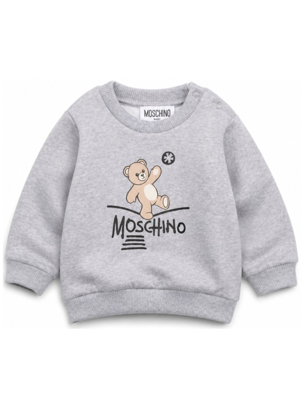 Felpa per neonati Moschino Kids grigia con motivo Teddy Bear MVF060LCA83 60901 MOSCHINO KIDS 