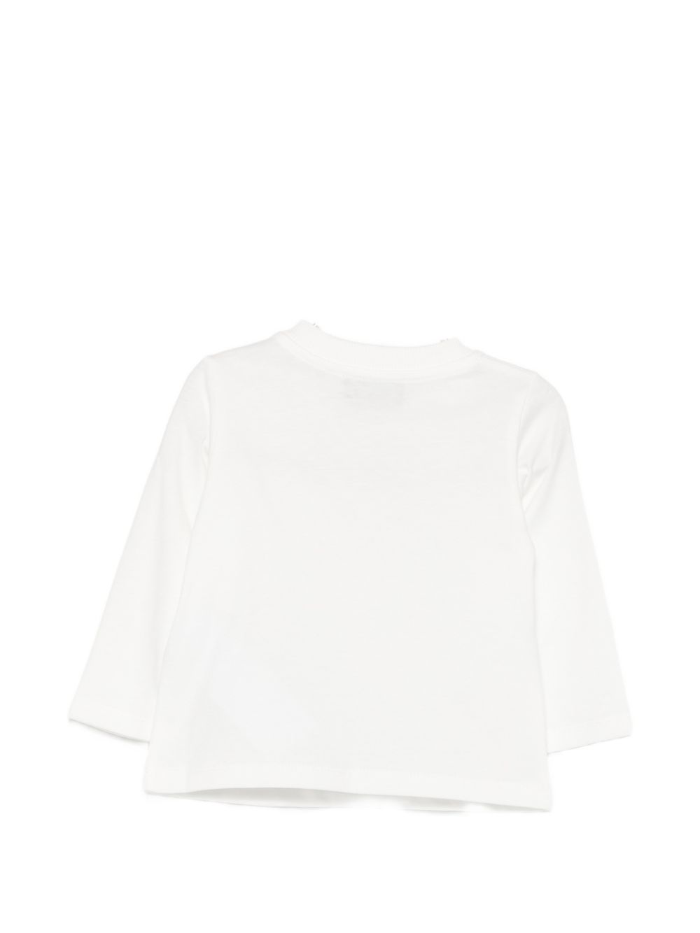T-shirt per neonato Moschino Kids bianca con stampa orsacchiotto a maniche lunghe MVO014LAA10 10063 MOSCHINO KIDS 