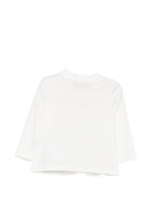 T-shirt per neonato Moschino Kids bianca con stampa orsacchiotto a maniche lunghe MVO014LAA10 10063 MOSCHINO KIDS 