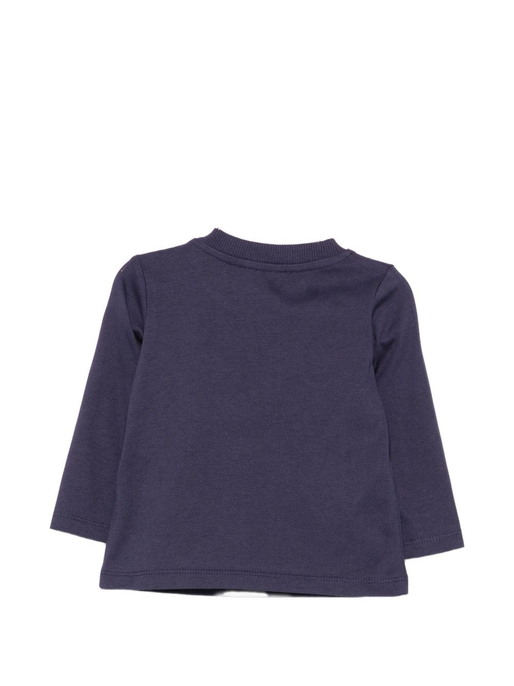 T-shirt per neonato Moschino Kids blu navy con stampa orsacchiotto a maniche lunghe MVO014LAA10 40016 MOSCHINO KIDS 