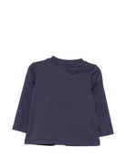 T-shirt per neonato Moschino Kids blu navy con stampa orsacchiotto a maniche lunghe MVO014LAA10 40016 MOSCHINO KIDS 