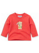 T-shirt per neonato Moschino Kids rossa con stampa orsacchiotto a maniche lunghe MVO014LAA10 50109 MOSCHINO KIDS 