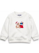 Felpa per neonato moschino Kids bianca con stampa grafica orsetto MZF060LCA61 10063 MOSCHINO KIDS 