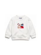 Felpa per neonato moschino Kids bianca con stampa grafica orsetto MZF060LCA61 10063 MOSCHINO KIDS 