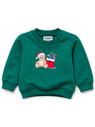 Felpa per neonati Moschino Kids verde con stampa orsacchiotto sul davanti MZF060LCA61 30327 MOSCHINO KIDS 