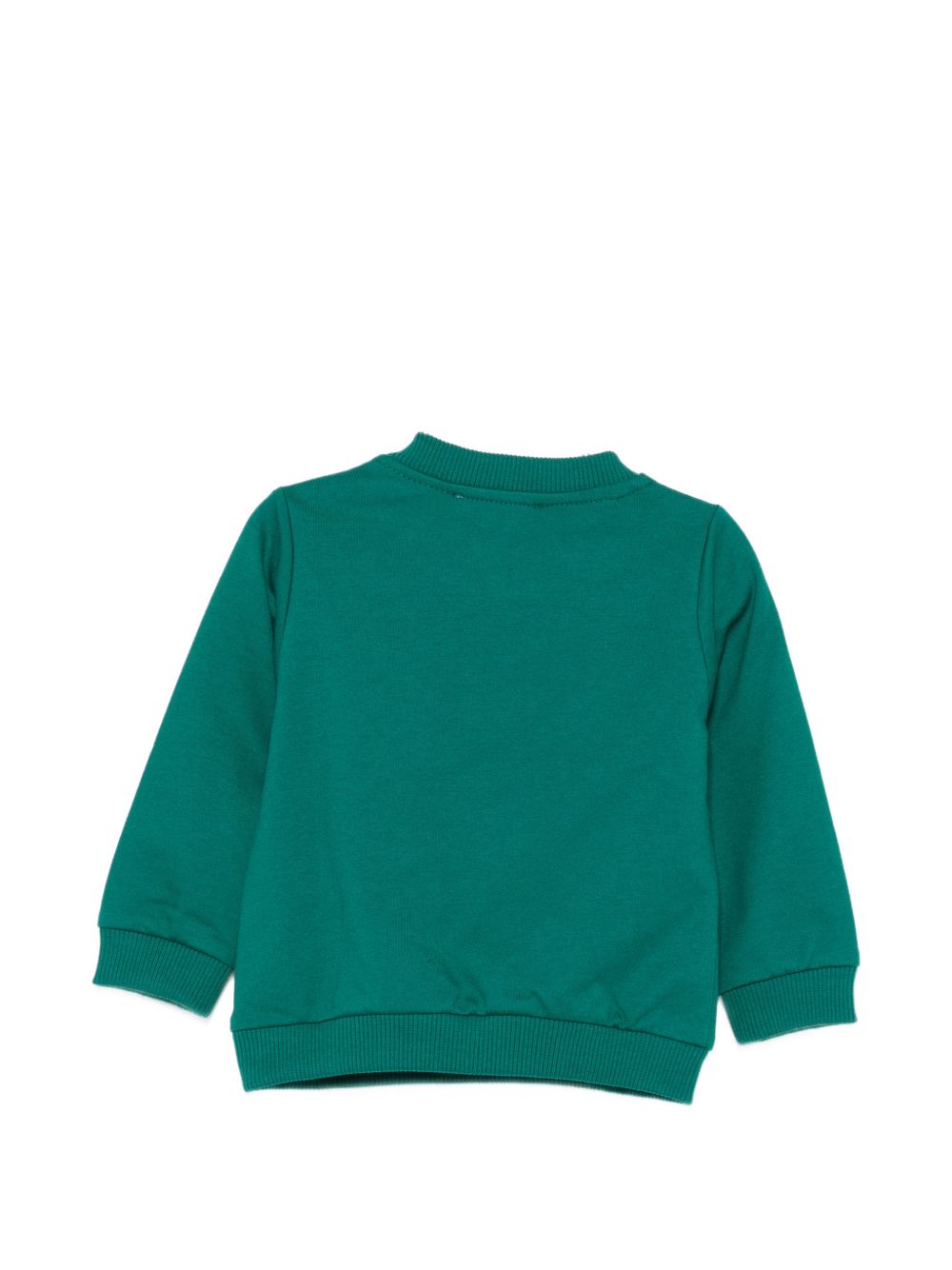 Felpa per neonati Moschino Kids verde con stampa orsacchiotto sul davanti MZF060LCA61 30327 MOSCHINO KIDS 