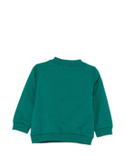 Felpa per neonati Moschino Kids verde con stampa orsacchiotto sul davanti MZF060LCA61 30327 MOSCHINO KIDS 