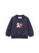 Felpa per neonato Moschino Kids blu con stampa Teddy Bear con regali di Natale MZF060LCA61 40016 MOSCHINO KIDS 