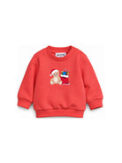 Felpa per neonato Moschino Kids rossa con stampa Teddy Bear con regali di Natale MZF060LCA61 50109 MOSCHINO KIDS 