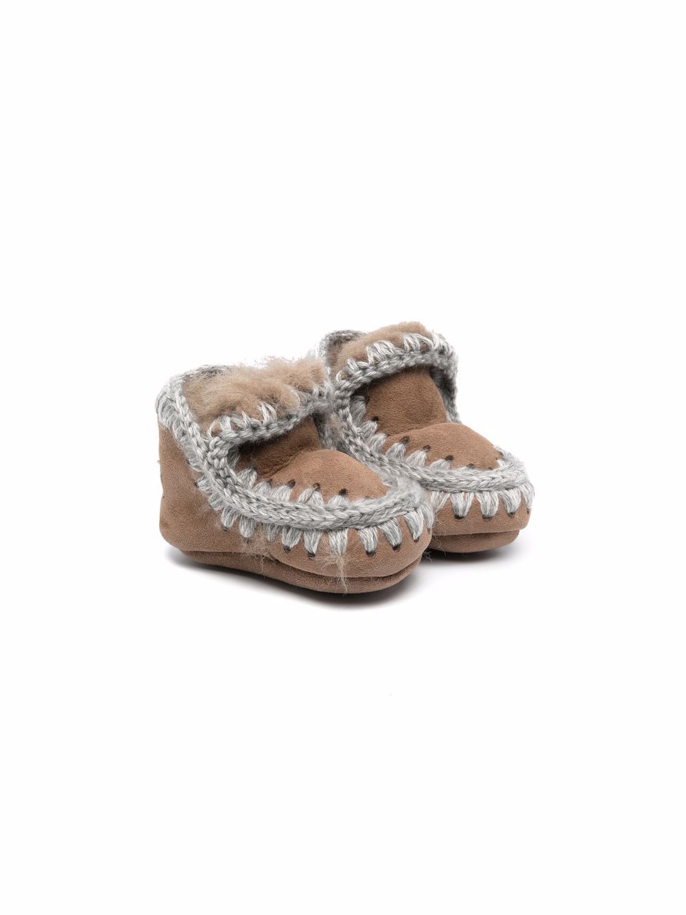 Stivali Eskimo per neonata Mou Kids marrone con orlo con punto festone FI101000A DKST MOU KIDS 