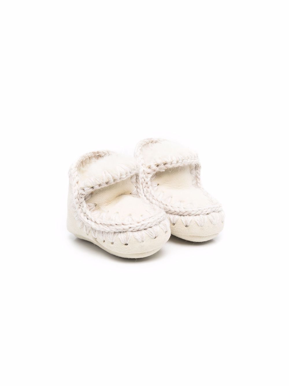 Stivali Eskimo per neonata Mou Kids bianchi con orlo con punto festone FI101000A EGR MOU KIDS 