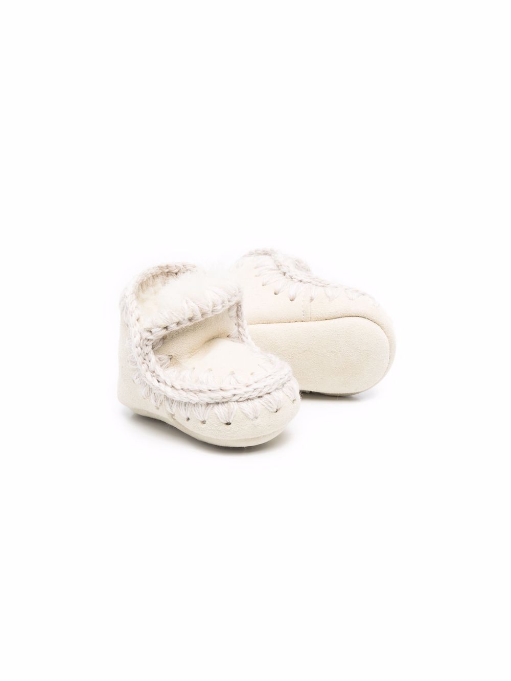 Stivali Eskimo per neonata Mou Kids bianchi con orlo con punto festone FI101000A EGR MOU KIDS 