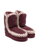 Stivali per bambina Mou Kids bordeaux con rifiniture all'uncinetto FK101000A CAB MOU KIDS 
