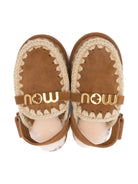 Slipper per bambina Mou Kids marrone con logo color oro FK161001A COG MOU KIDS 