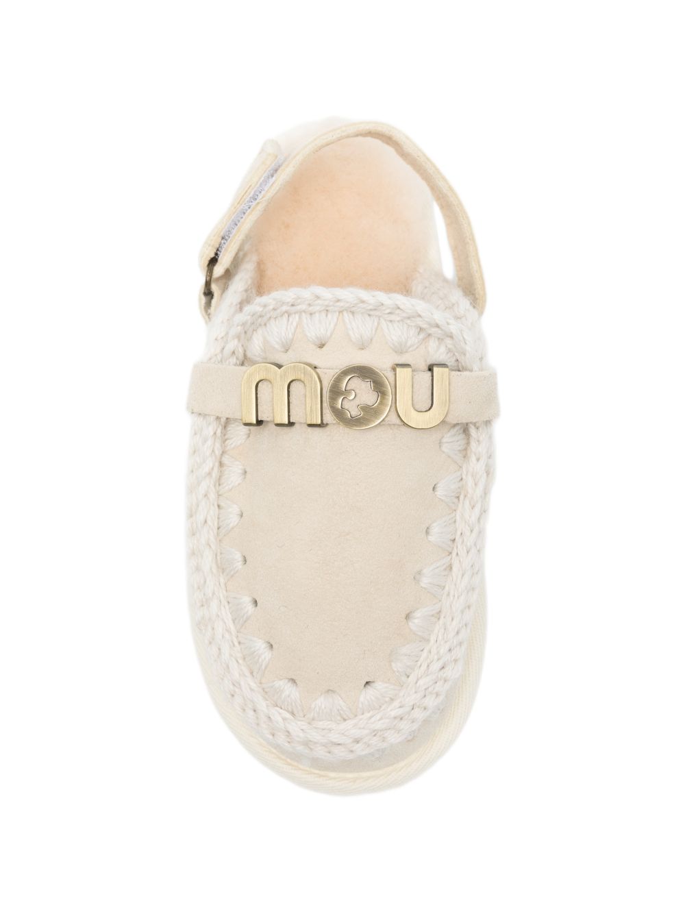 Slippers per bambina Mou Kids beige con finiture all' uncinetto FK161001A EGR MOU KIDS 