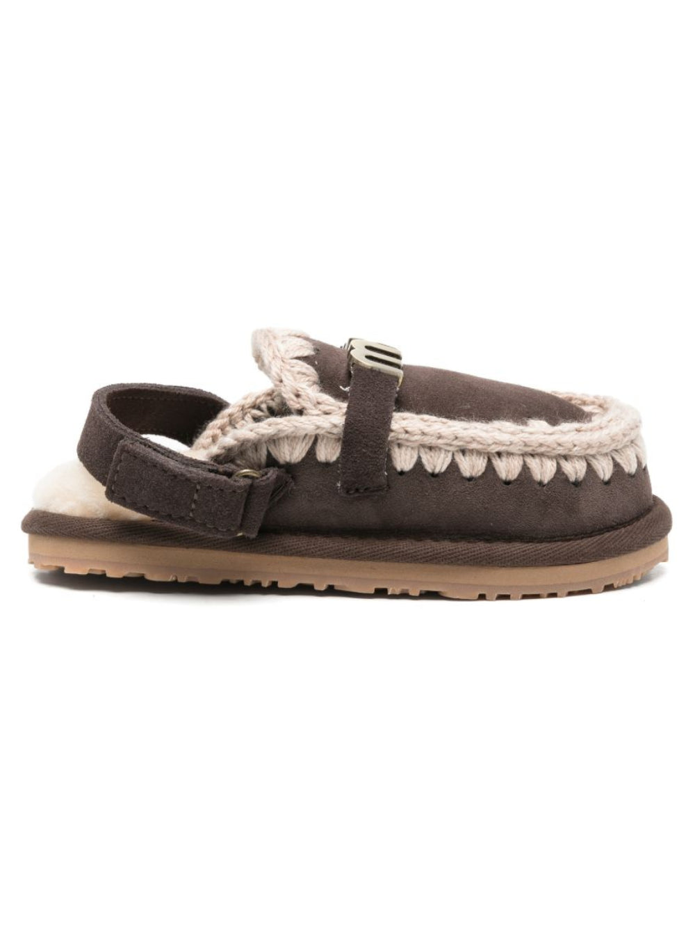 Slippers per bambina Mou Kids marrone mocha con placca logo FK161001A MOCHA MOU KIDS 