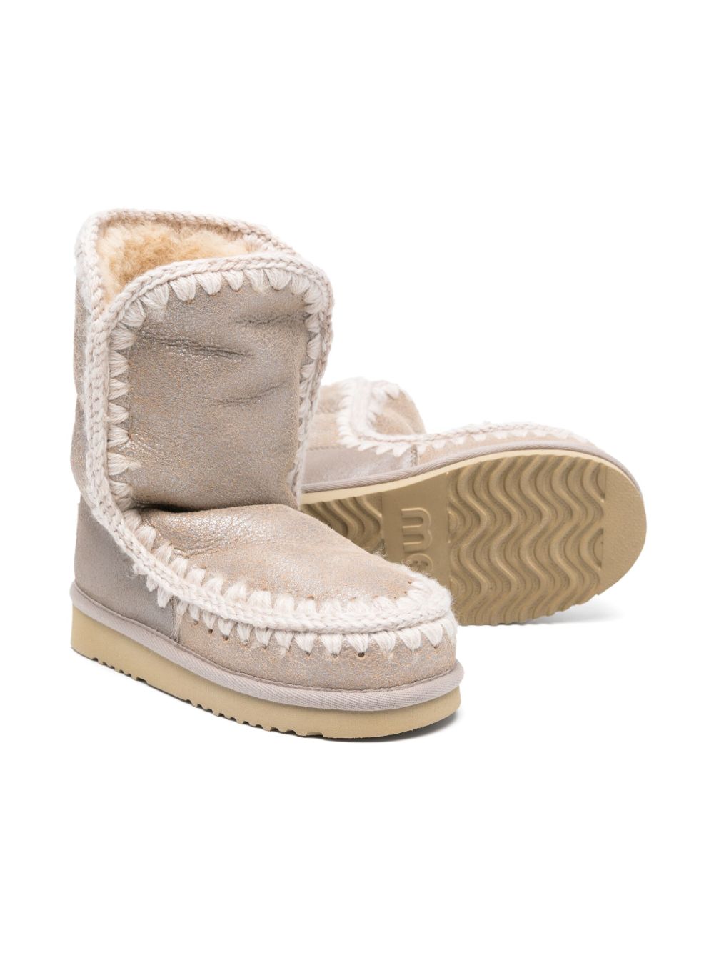 Stivali per bambina Mou Kids beige con finiture all'uncinetto FW101000B STME MOU KIDS 