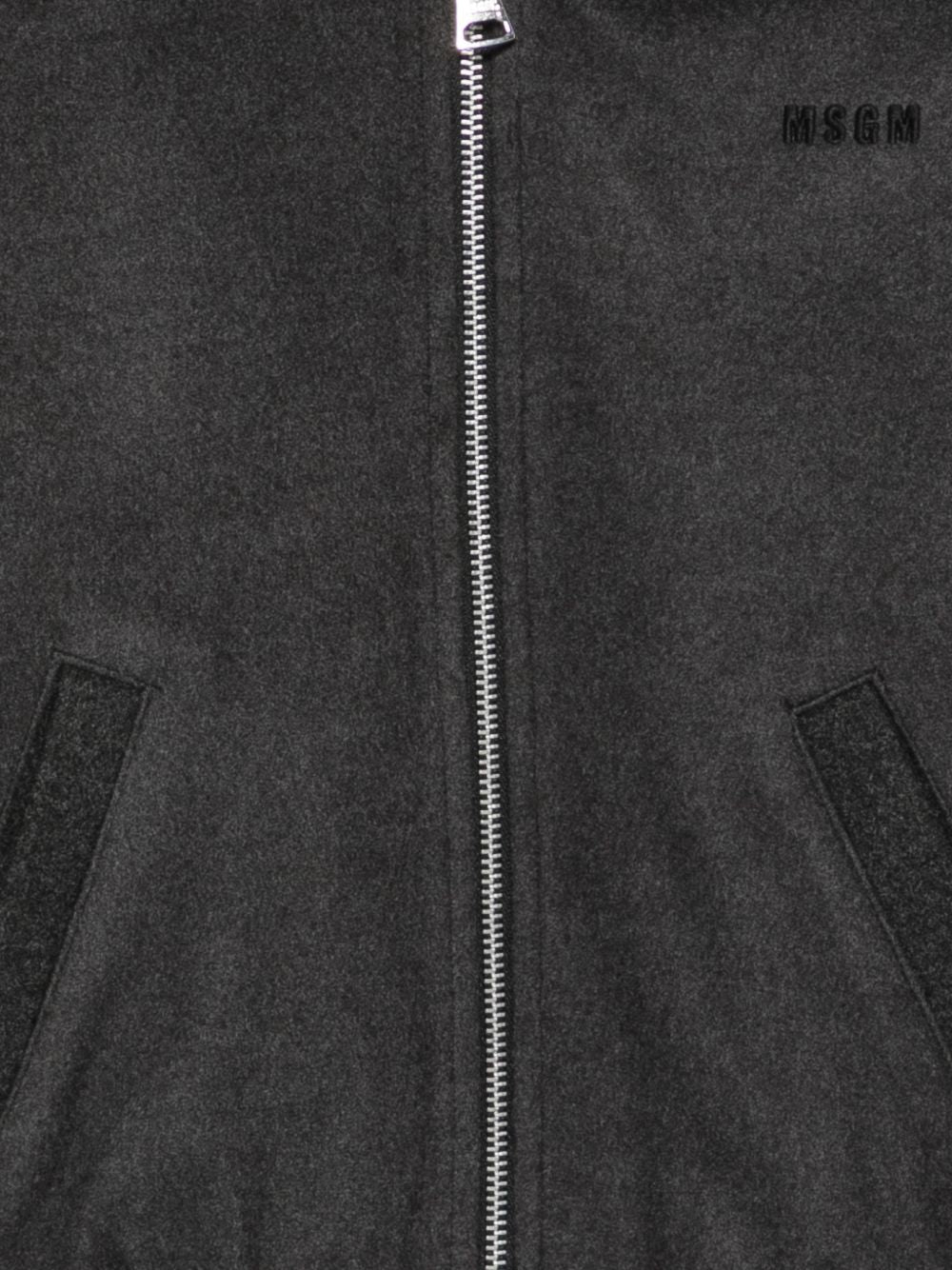 Giubbino per bambino MSGM Kids grigio con patch con logo F6MSJBBO281 104 MSGM KIDS 