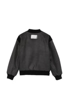 Giubbino per bambino MSGM Kids grigio con patch con logo F6MSJBBO281 104 MSGM KIDS 