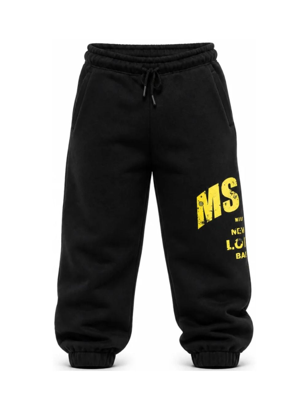Pantaloni di tuta per bambino MSGM Kids neri con stampa logo F6MSJBFP323 110 MSGM KIDS 