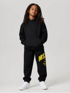 Pantaloni di tuta per bambino MSGM Kids neri con stampa logo F6MSJBFP323 110 MSGM KIDS 