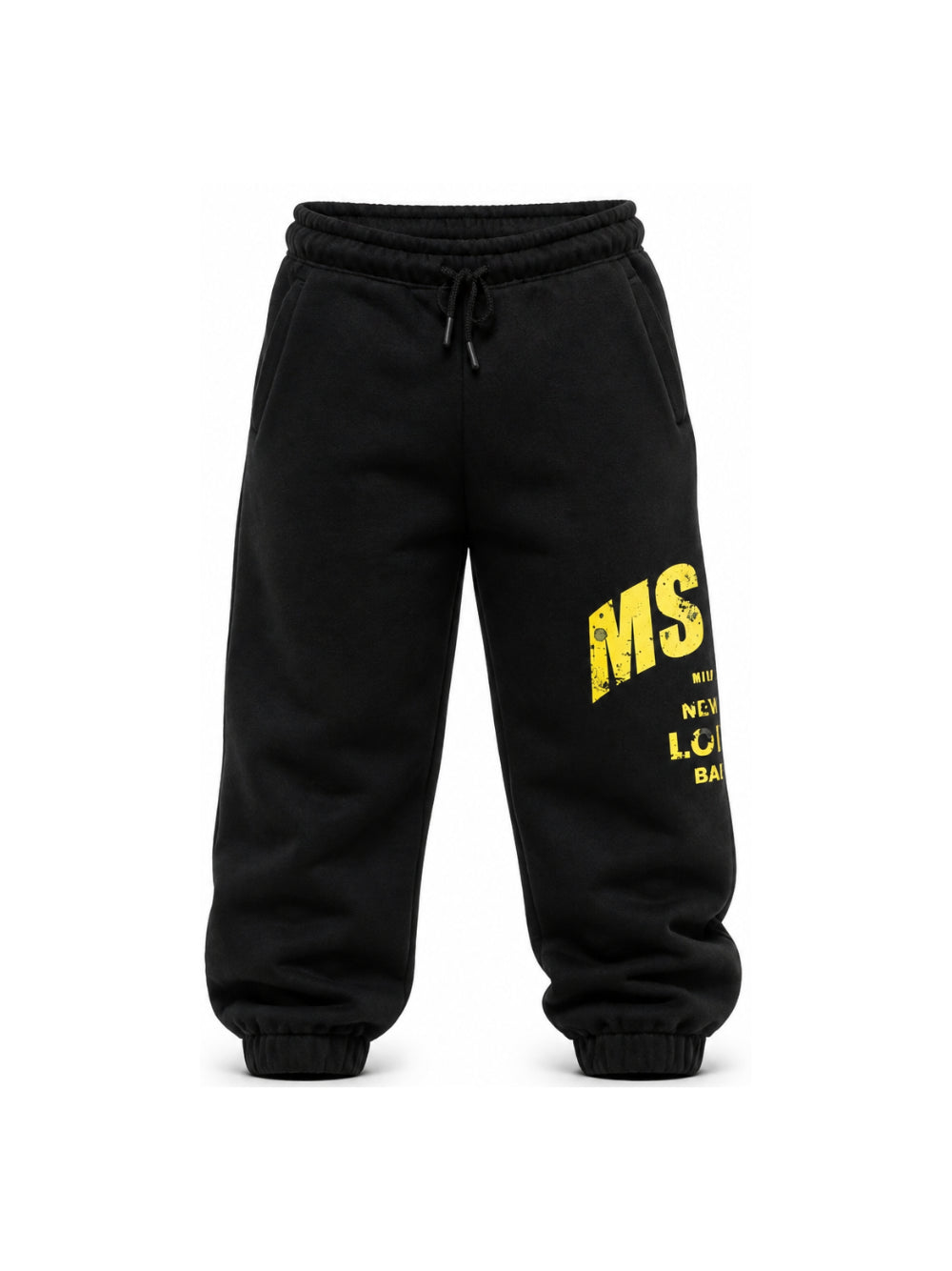 Pantaloni di tuta per bambino MSGM Kids neri con stampa logo F6MSJBFP323 110 MSGM KIDS 