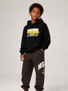 Felpa per bambino Msgm Kids nera con tasca a marsupio e stampa grafica F6MSJBHS240 110 MSGM KIDS 