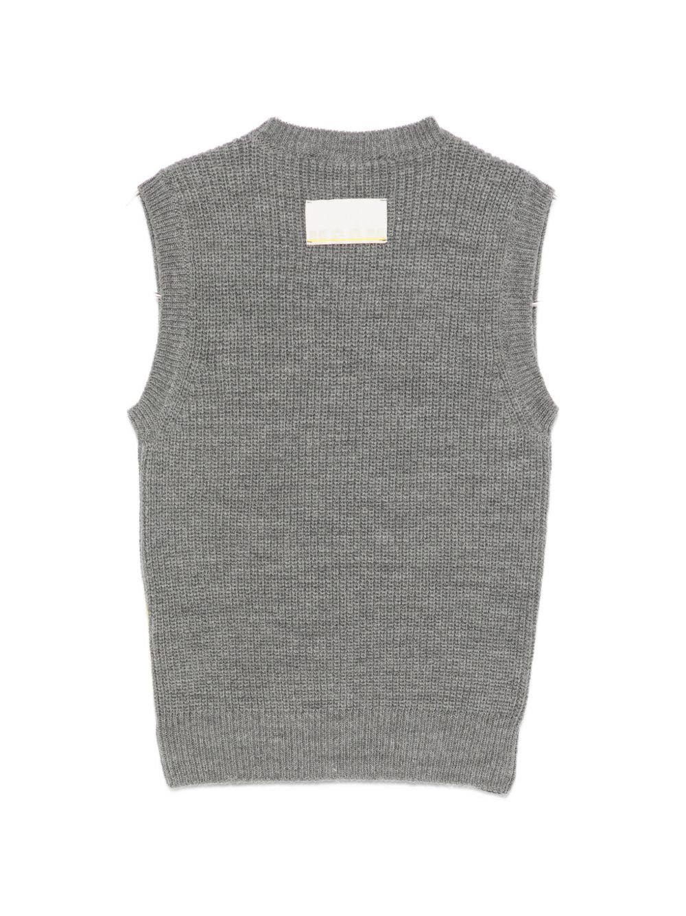 Gilet per bambino Msgm Kids grigio senza maniche con rifiniture a coste F6MSJBJP230 104 MSGM KIDS 