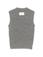 Gilet per bambino Msgm Kids grigio senza maniche con rifiniture a coste F6MSJBJP230 104 MSGM KIDS 