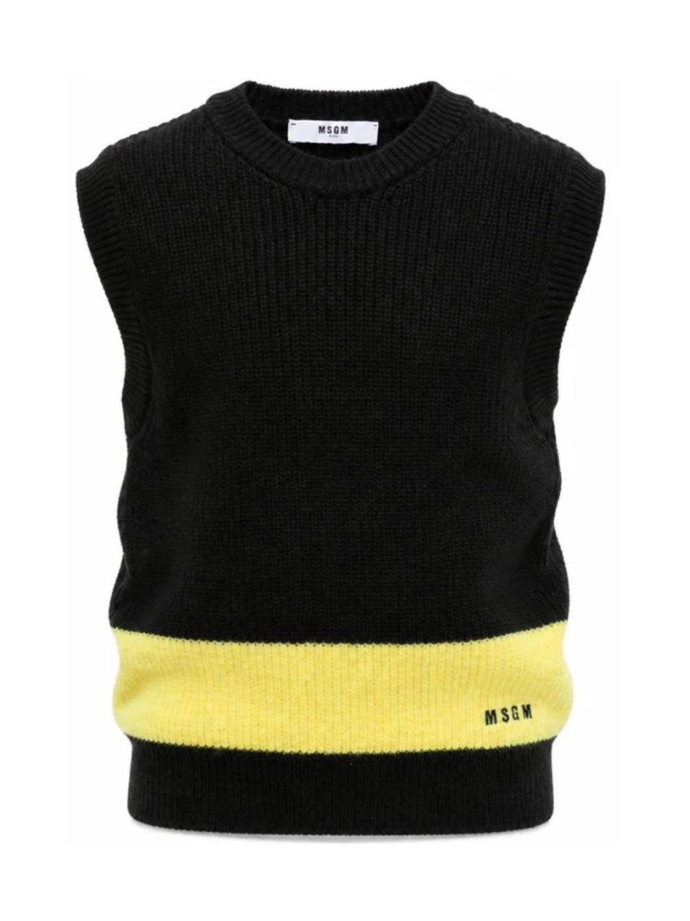 Gilet per bambino Msgm Kids nero con logo ricamato F6MSJBJP230 110 MSGM KIDS 