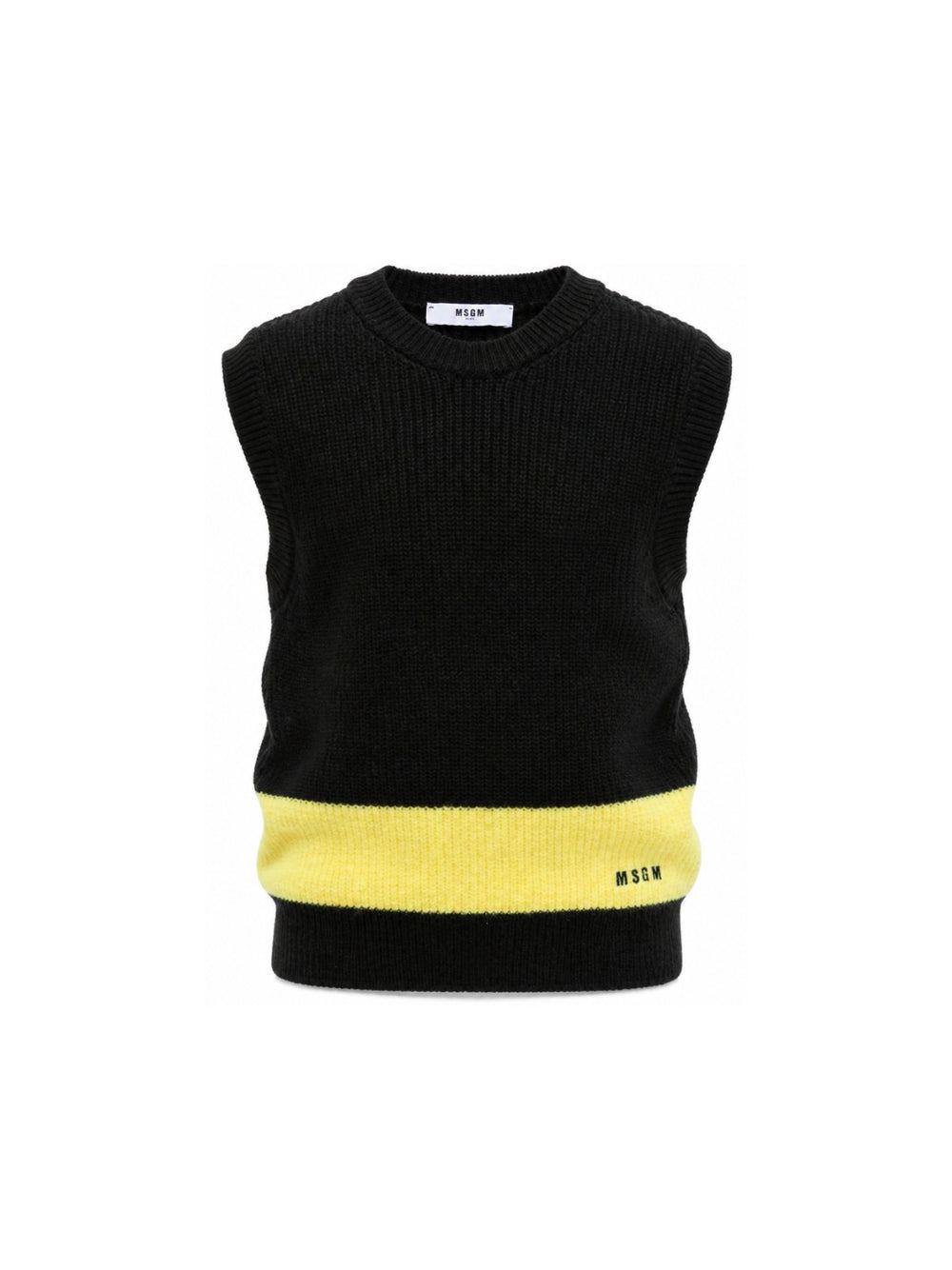 Gilet per bambino Msgm Kids nero con logo ricamato F6MSJBJP230 110 MSGM KIDS 